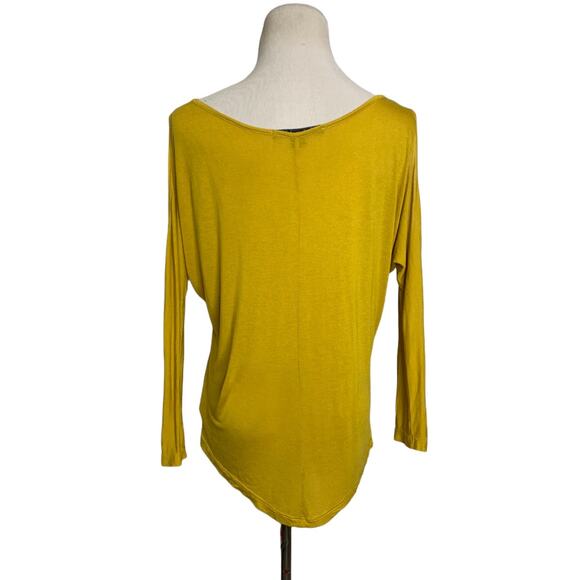 Forever 21 yellow cold shoulder dolman long sleeves blouse size small - Picture 2 of 7